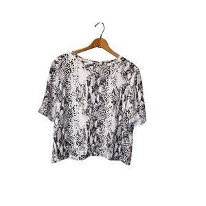 Equipment Femme Womens Silk Brynn Short Sleeve Top Snake Print Size Large